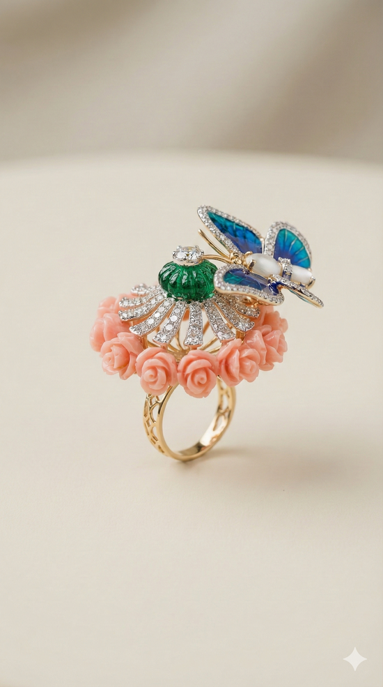The Enchanted Garden Butterfly Statement Ring