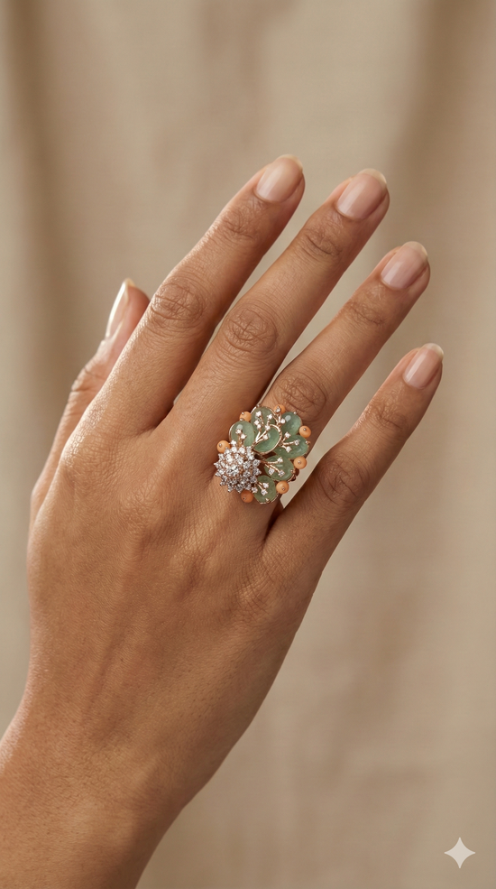 The Enchanted Botanical Gemstone Statement Ring