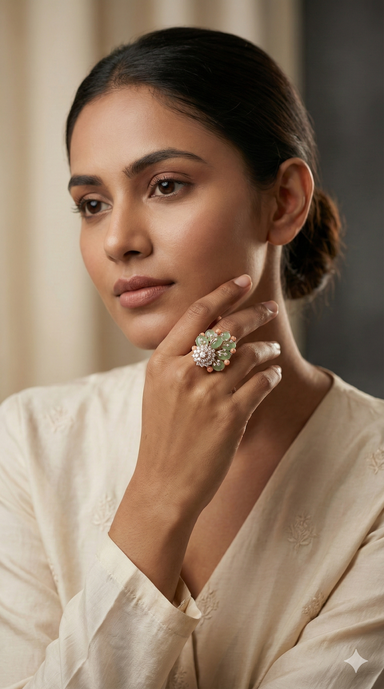 The Enchanted Botanical Gemstone Statement Ring