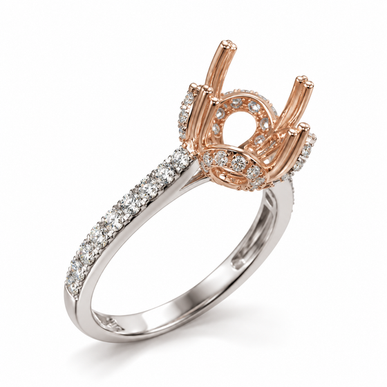 Lab Grown Diamond Halo Gold Minimalist Ring for Women in 14KT Gold