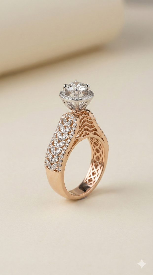 The Imperial Laurel Two-Tone Diamond Ring