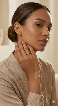 The Floating Curve Rose Gold Diamond Ring