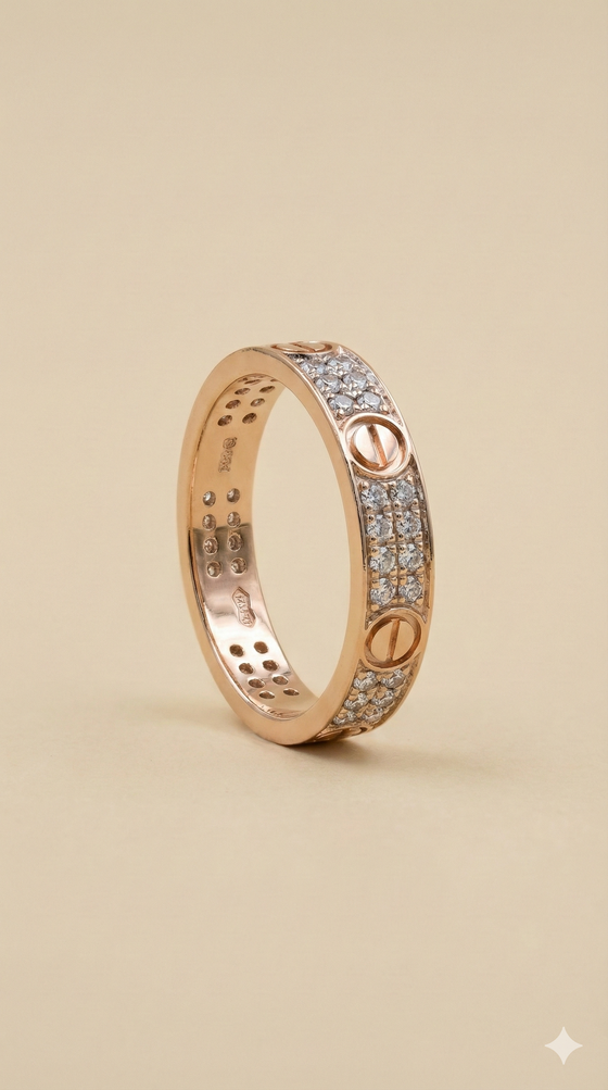 The Signature Screw Motif Diamond Band