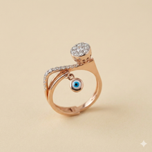 The Dazzling Evil Eye Rose Gold Diamond Wrap Ring