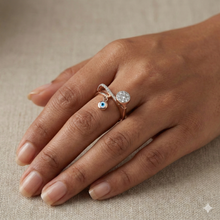 The Dazzling Evil Eye Rose Gold Diamond Wrap Ring