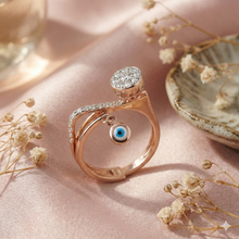 The Dazzling Evil Eye Rose Gold Diamond Wrap Ring