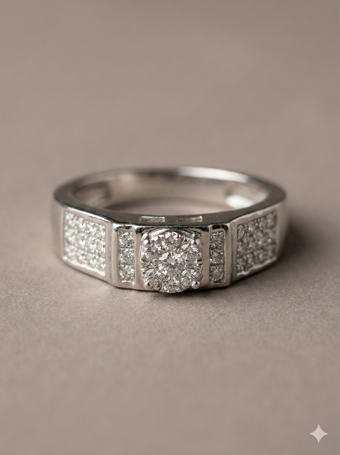 The Modern Power Cluster Ring in White Gold
