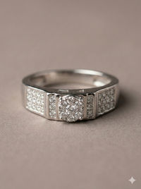 The Modern Power Cluster Ring in White Gold