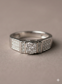 The Modern Power Cluster Ring in White Gold