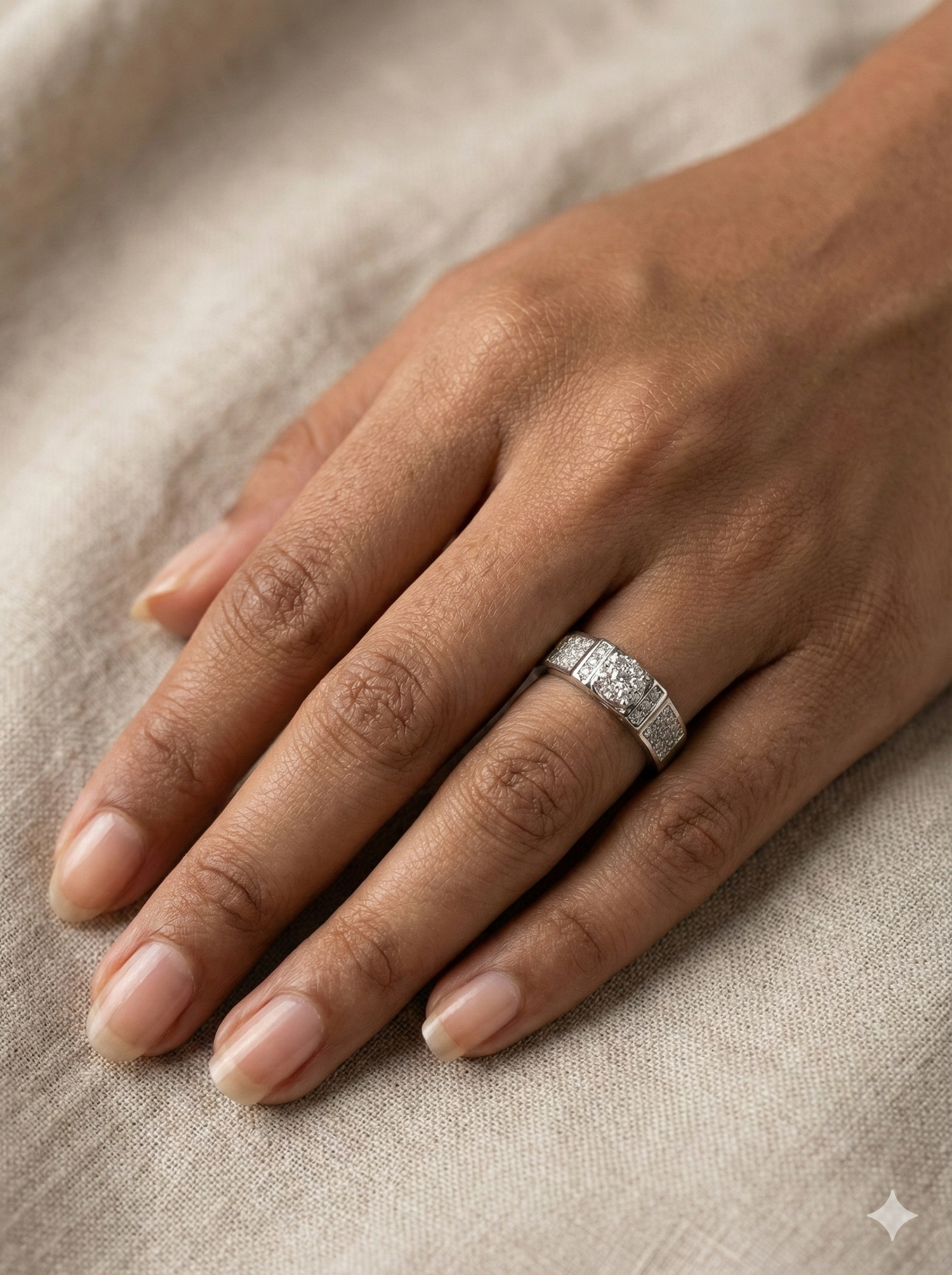 The Modern Power Cluster Ring in White Gold