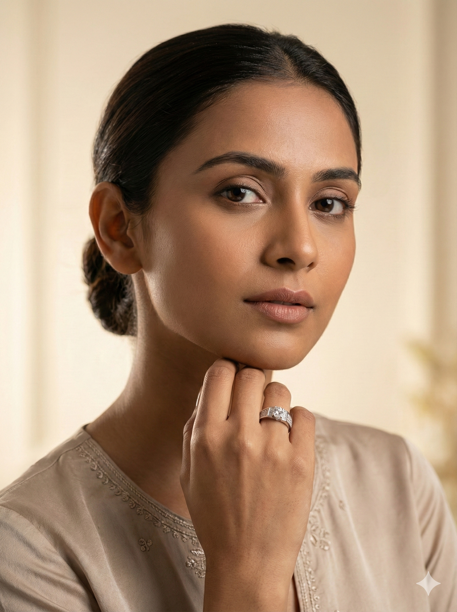 The Modern Power Cluster Ring in White Gold