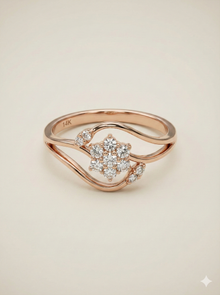 The Blooming Floral Swirl Ring in Rose Gold