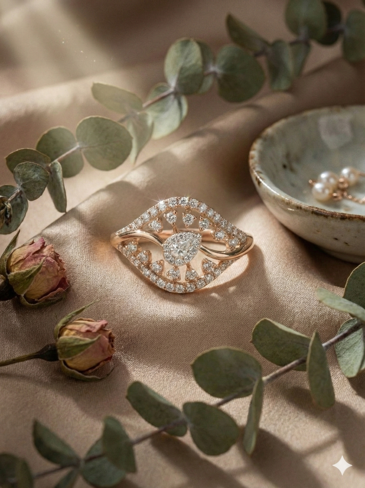 The Mystic Eye Openwork Ring in Rose Gold