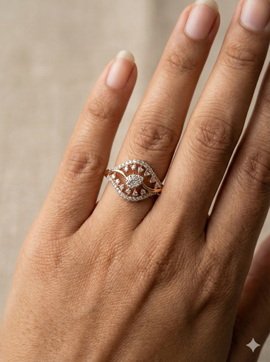 The Mystic Eye Openwork Ring in Rose Gold