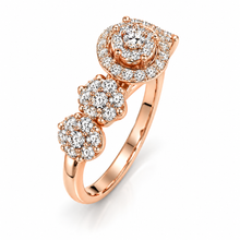 Sparkling Diamond Halo Ring for Women in 14KT Gold