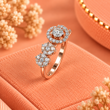 Sparkling Diamond Halo Ring for Women in 14KT Gold