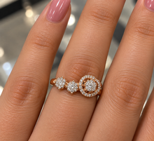 Sparkling Diamond Halo Ring for Women in 14KT Gold