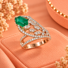 & Diamond Vintage-Inspired Ring for Women in 14KT Gold