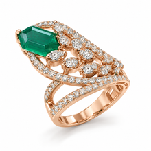 & Diamond Vintage-Inspired Ring for Women in 14KT Gold