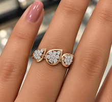 Diamond-Studded Gold Temple-Inspired Ring for Women in 14KT Gold