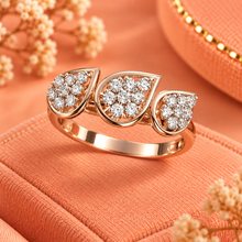 Diamond-Studded Gold Temple-Inspired Ring for Women in 14KT Gold