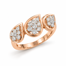 Diamond-Studded Gold Temple-Inspired Ring for Women in 14KT Gold