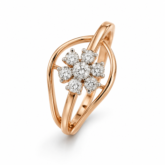 & Diamond Minimalist Ring for Women in 14KT Gold