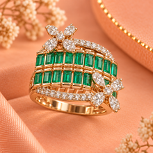 Diamond-Studded Gold Cluster Ring for Women in 14KT Gold