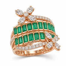 Diamond-Studded Gold Cluster Ring for Women in 14KT Gold