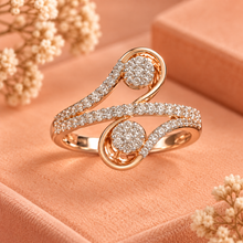 Pave Diamond Contemporary Ring for Women in 14KT Gold