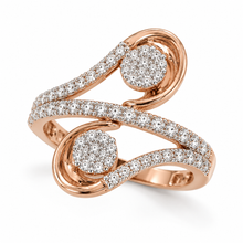 Pave Diamond Contemporary Ring for Women in 14KT Gold