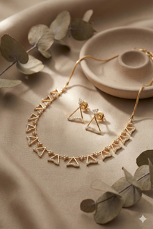 The Geometric Elegance Diamond Necklace Set