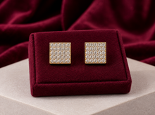 Diamond-Embellished Gold Cluster Stud Earrings for Women in 14KT Gold