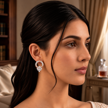 Diamond-Accented Gold Vintage-Inspired Stud Earrings for Women in 14KT Gold