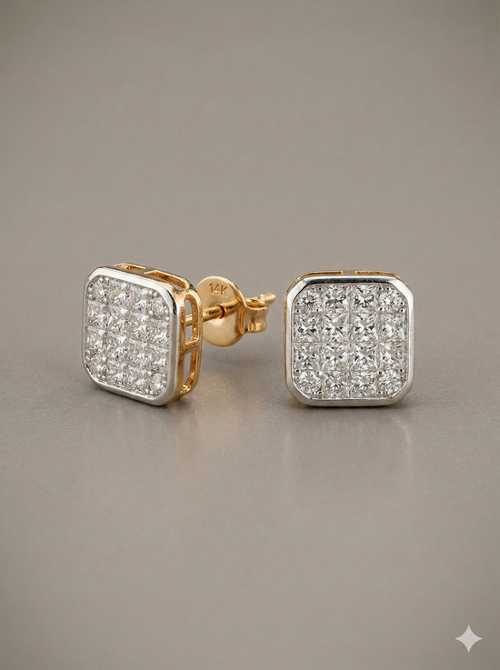 The Brilliant Square Mosaic Diamond Studs