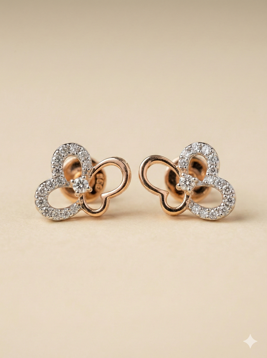 The Whimsical Butterfly Diamond Studs