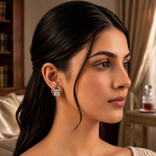 Diamond Halo Gold Textured Stud Earrings for Women in 14KT Gold