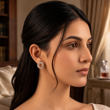 Pave Diamond Halo Stud Earrings for Women in 14KT Gold