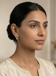 The Diamond Leaf Swirl Earrings
