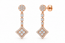 Sparkling Diamond Floral Stud Earrings for Women in 14KT Gold