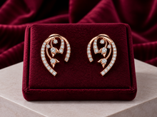 Solitaire Diamond Chandbali-Style Stud Earrings for Women in 14KT Gold