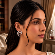 Solitaire Diamond Chandbali-Style Stud Earrings for Women in 14KT Gold