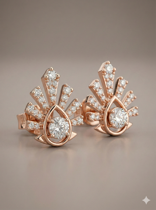 The Celestial Sunburst Diamond Studs