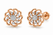 Sparkling Diamond Layered Stud Earrings for Women in 14KT Gold