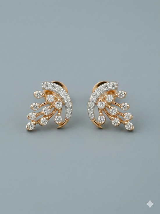 The Luminous Cascade Two-Tone Diamond Earrings