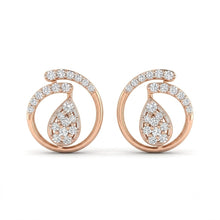 Gold & Diamond Halo Stud Earrings for Women in 14KT Gold