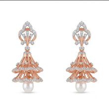 Diamond Halo Gold Cluster Stud Earrings for Women in 14KT Gold