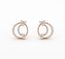 Diamond-Accented Gold Party-Ready Stud Earrings for Women in 14KT Gold