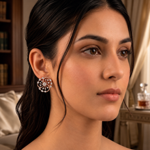 Diamond-Accented Gold Cluster Stud Earrings for Women in 14KT Gold