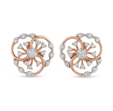 Diamond-Accented Gold Cluster Stud Earrings for Women in 14KT Gold